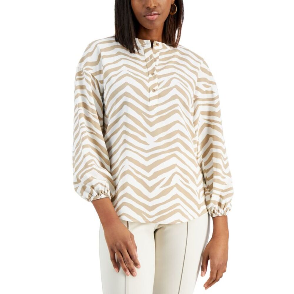 Alfani Printed 3/4 Sleeve Top